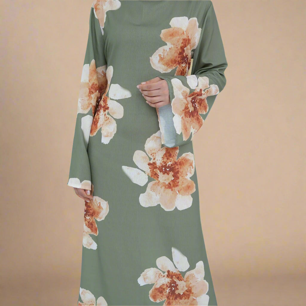 Blossom Bell-Sleeve Modest Maxi Dress - Try Modest Limited