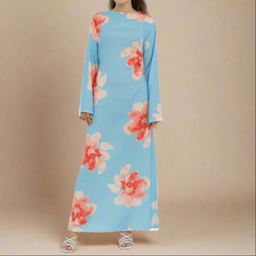 Blossom Bell-Sleeve Modest Maxi Dress - Try Modest Limited