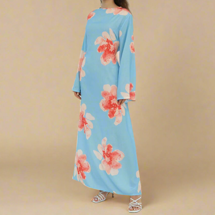 Blossom Bell-Sleeve Modest Maxi Dress - Try Modest Limited