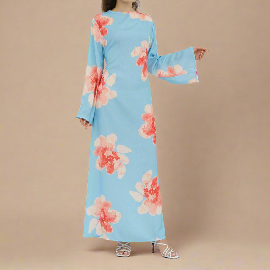 Blossom Bell-Sleeve Modest Maxi Dress - Try Modest Limited