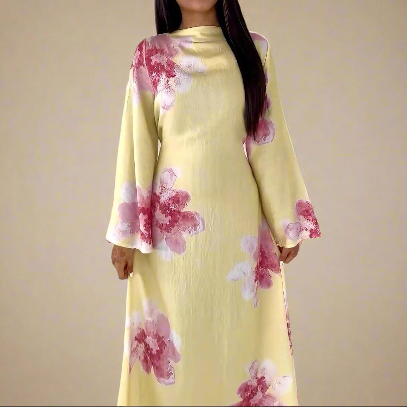 Blossom Bell-Sleeve Modest Maxi Dress - Try Modest Limited