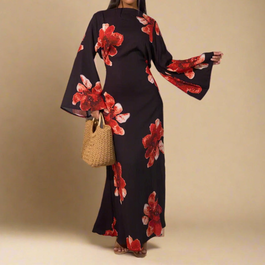 Blossom Bell-Sleeve Modest Maxi Dress - Try Modest Limited