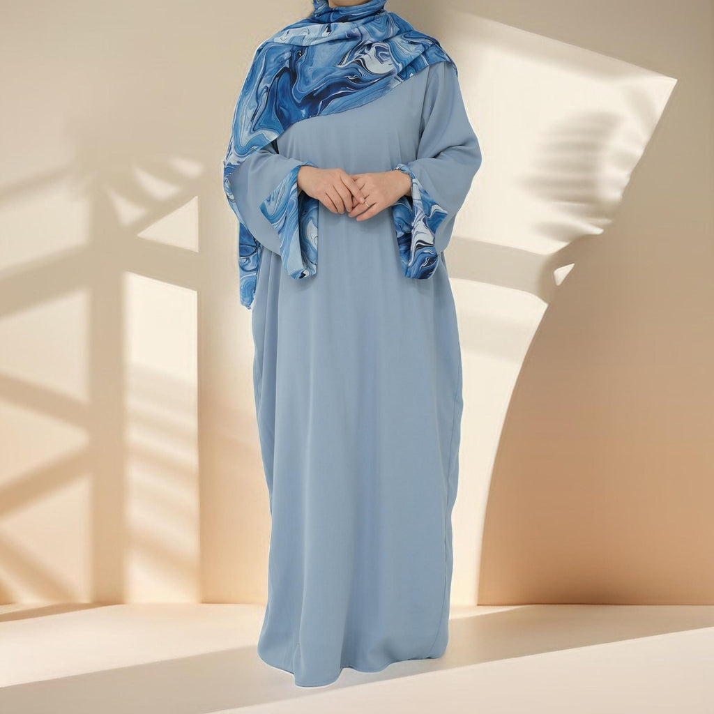Blue Marble 2-Piece Abaya Set - Try Modest Limited