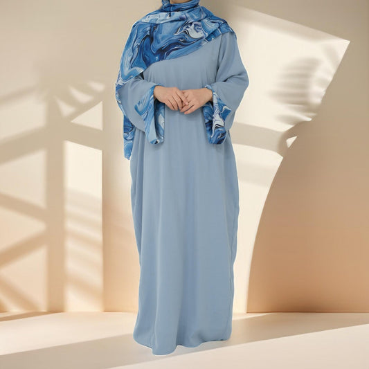 Blue Marble 2-Piece Abaya Set