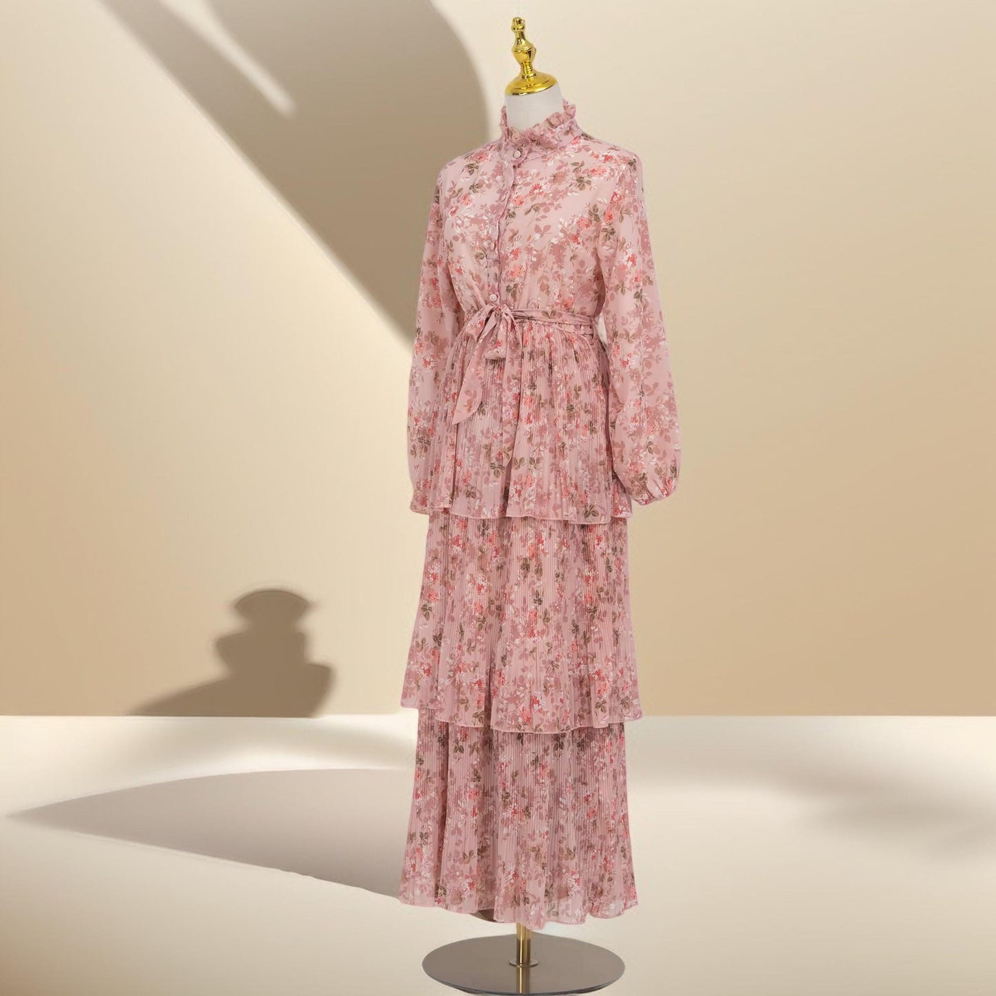 Etherische Bloom 3-laags Ciffon Maxi-jurk