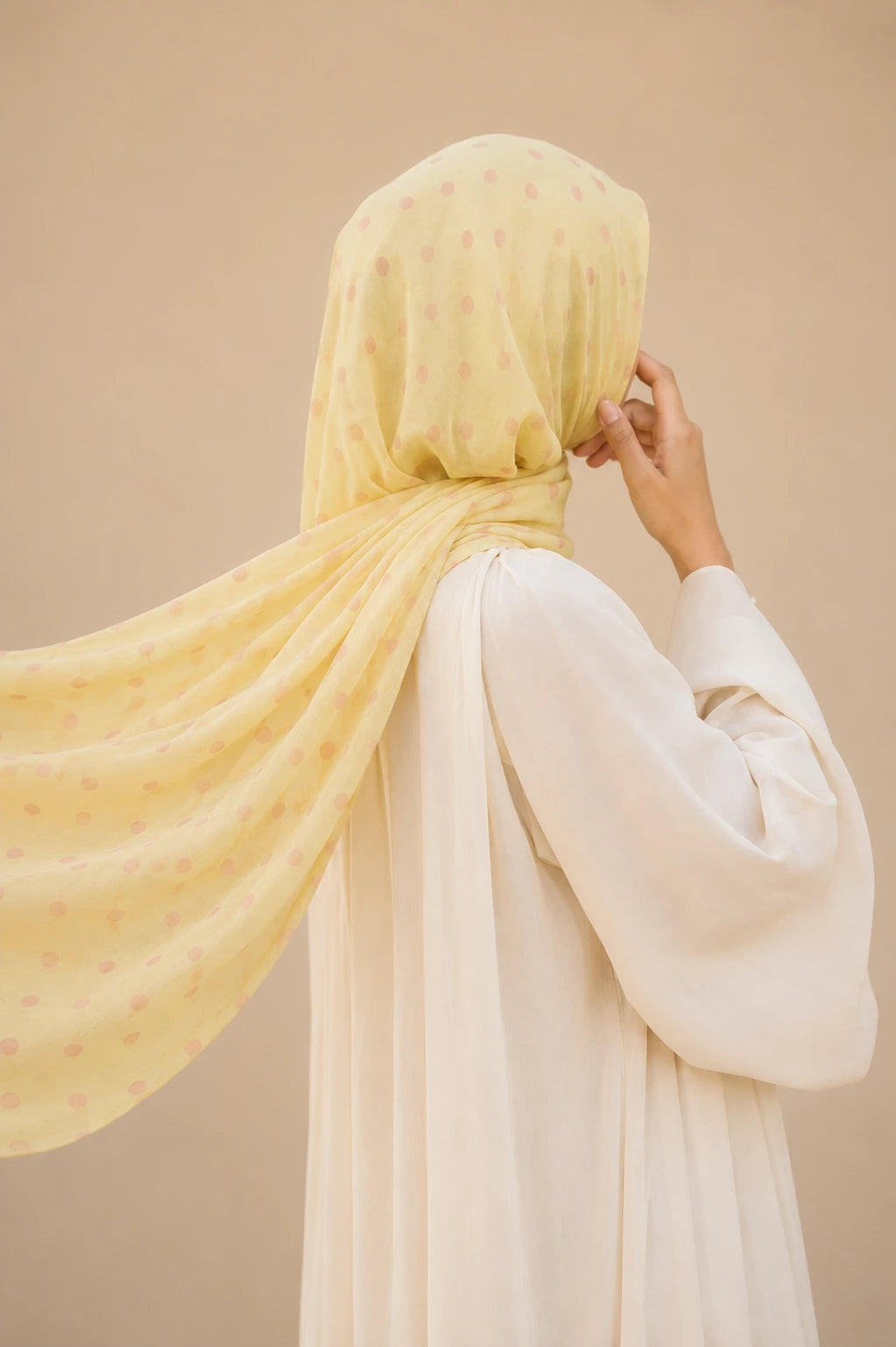 Butter Yellow Polka Dot Premium Modal Hijab