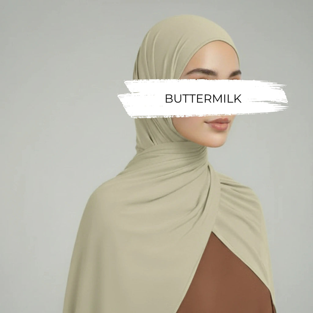 Buttermilk OEKO-TEX® Bamboo Jersey Hijab - Try Modest Limited