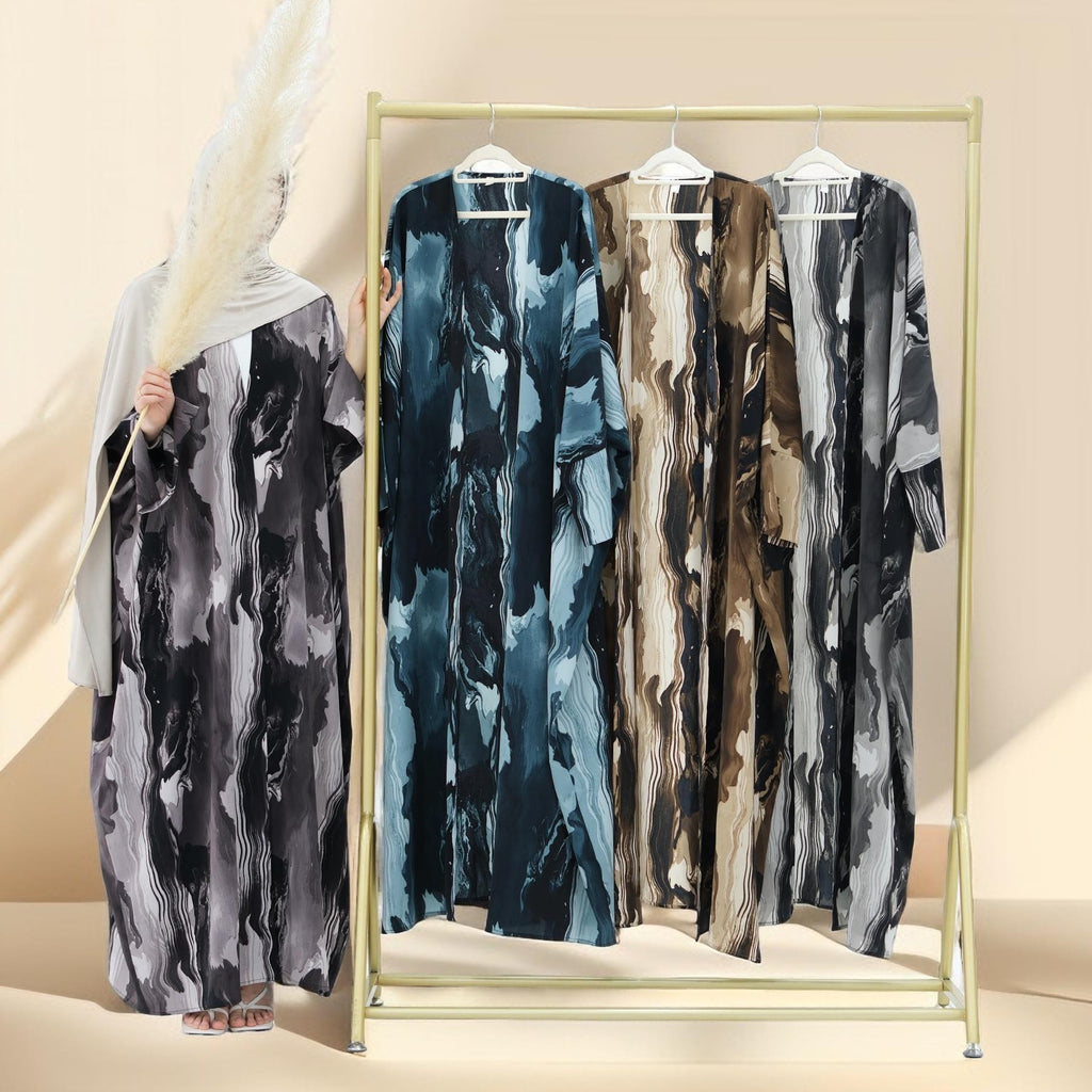 Canvas printed abaya - Try Modest Limited