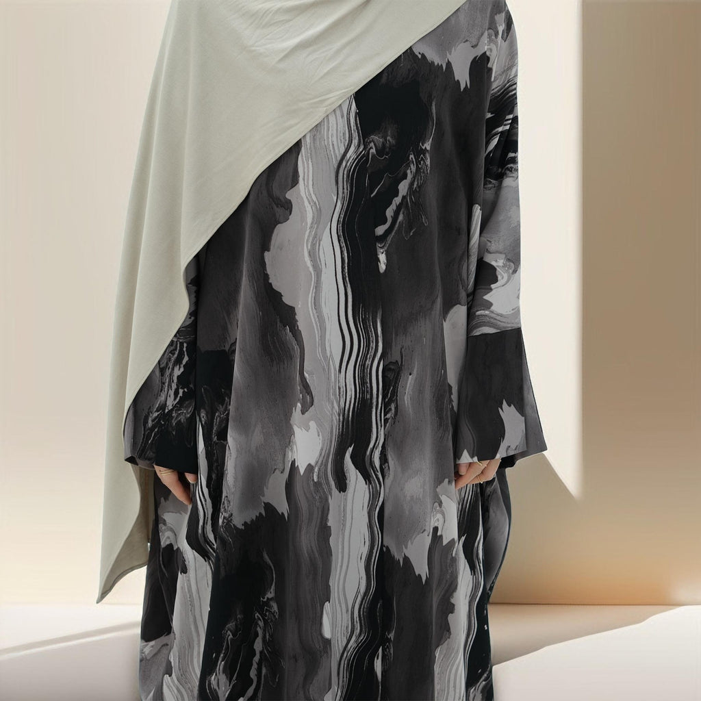 Canvas printed abaya - Try Modest Limited