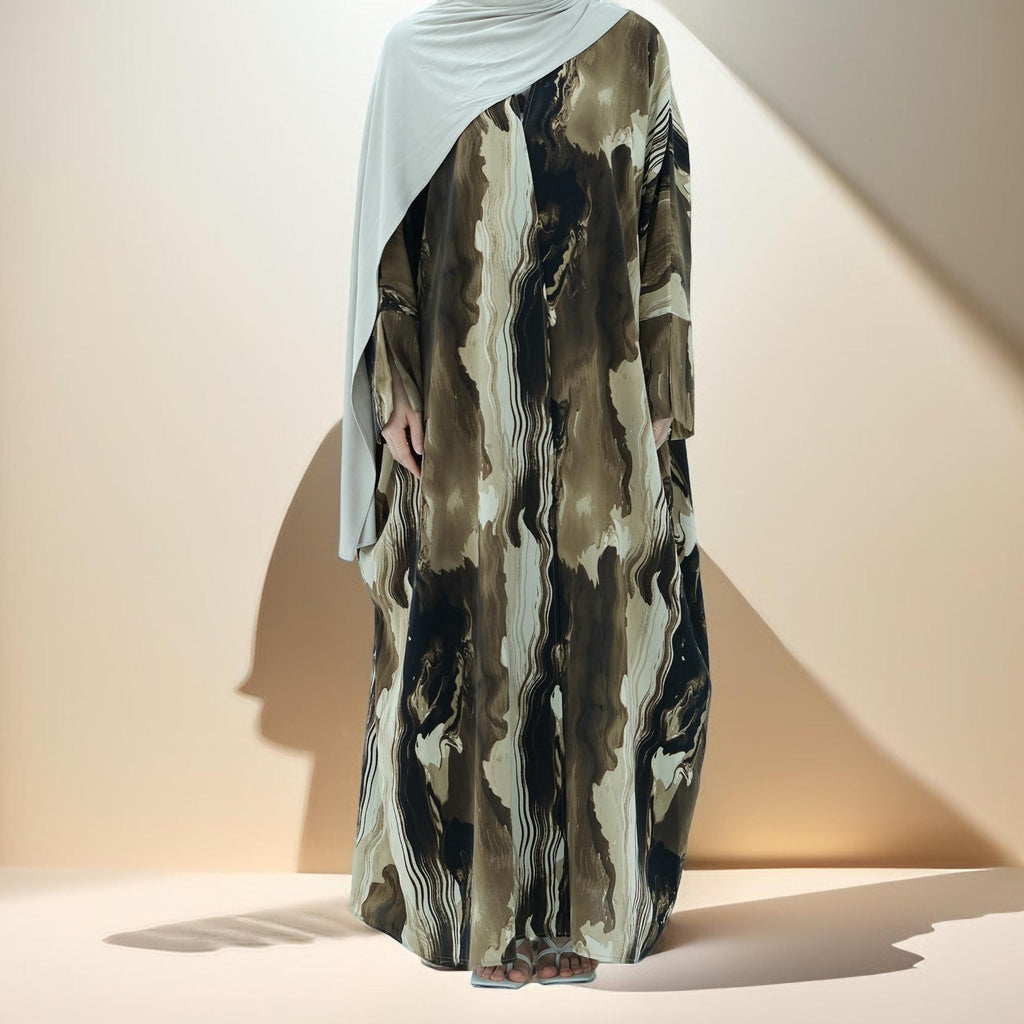Canvas printed abaya - Try Modest Limited