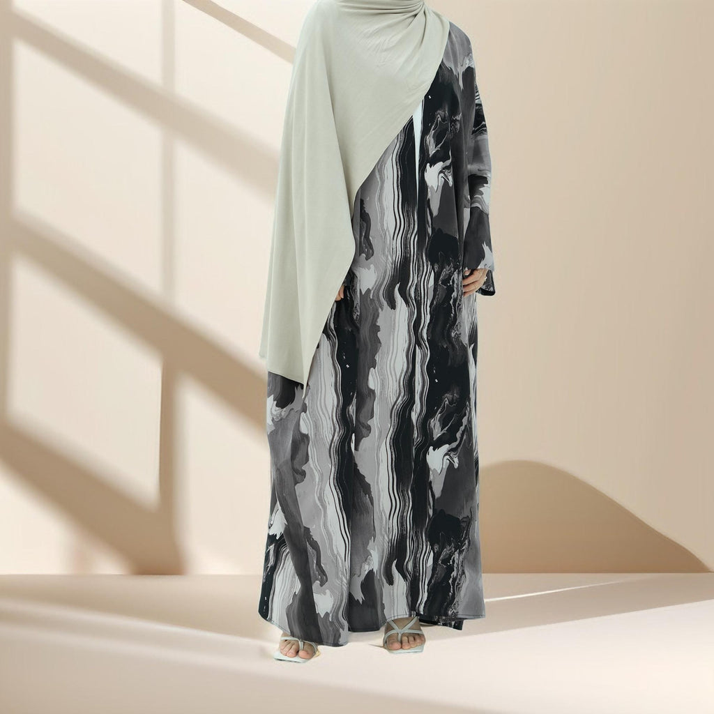 Canvas printed abaya - Try Modest Limited