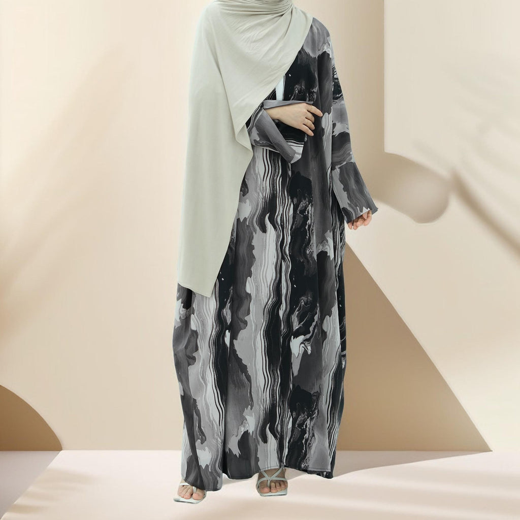 Canvas printed abaya - Try Modest Limited