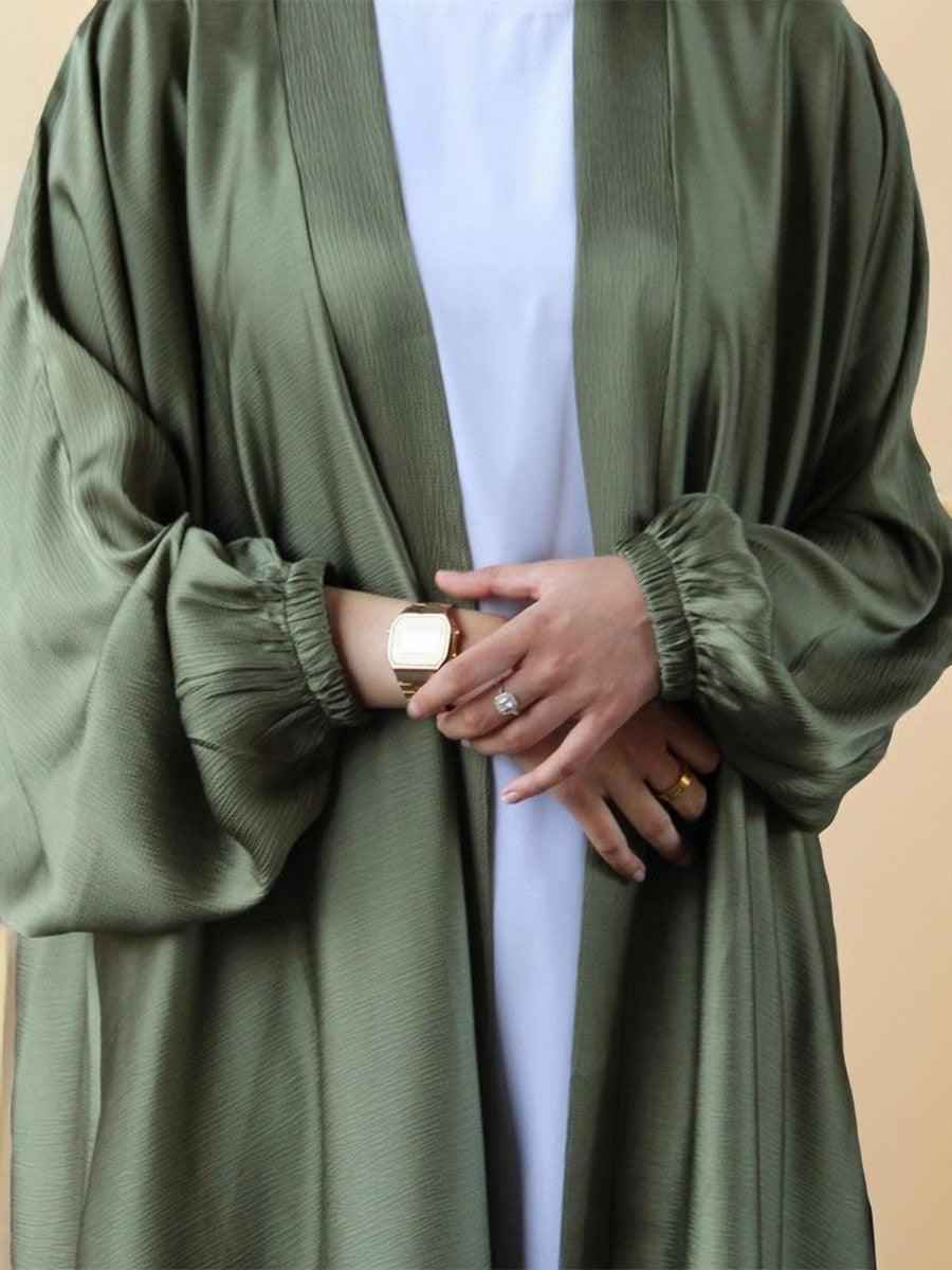 Casual Elegant Women's Belt Style Silky Kimono-Muslim abaya - Try Modest Limited