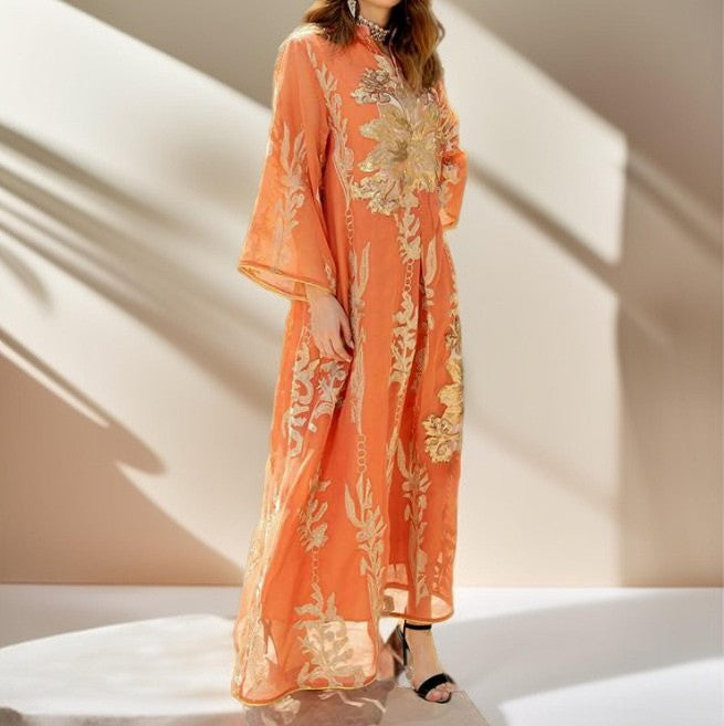 Casual Sequin kaftan embroidered Evening dress - Try Modest Limited 