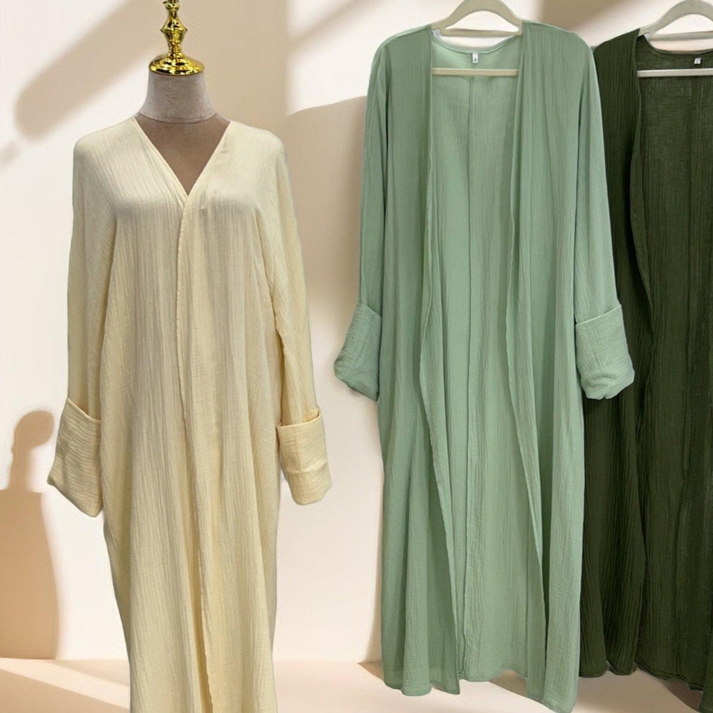 Casual cardigan abaya and Pants Set - Try Modest Limited