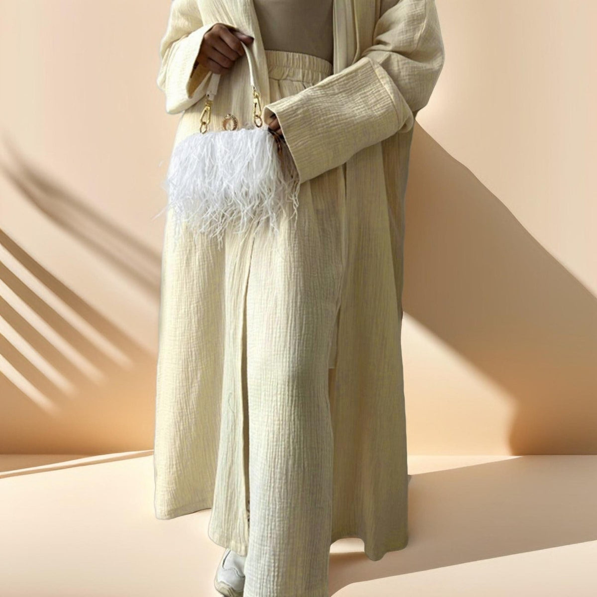 Casual cardigan abaya and Pants Set - Try Modest Limited