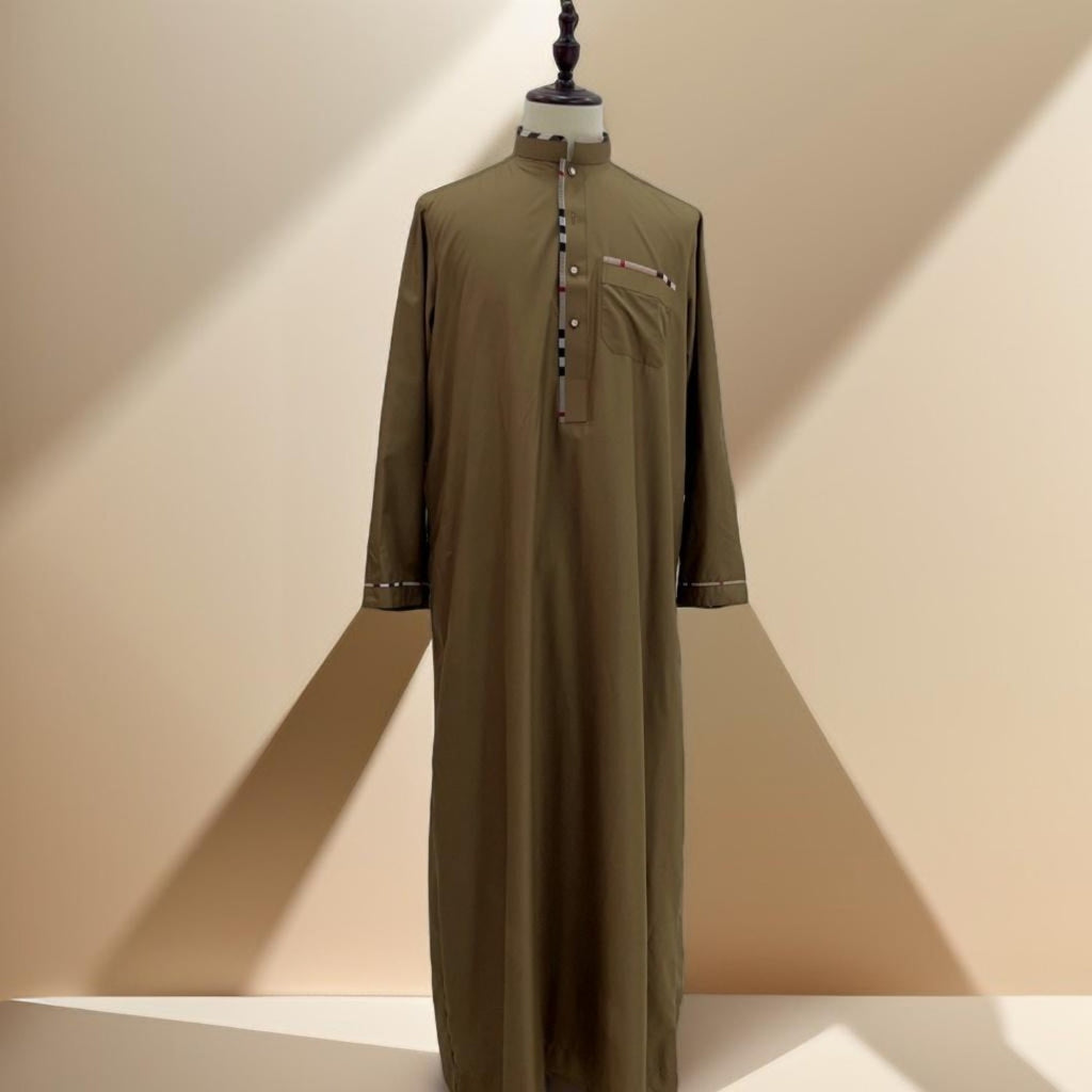 Classic Men's kandura with contrast piping - Try Modest Limited