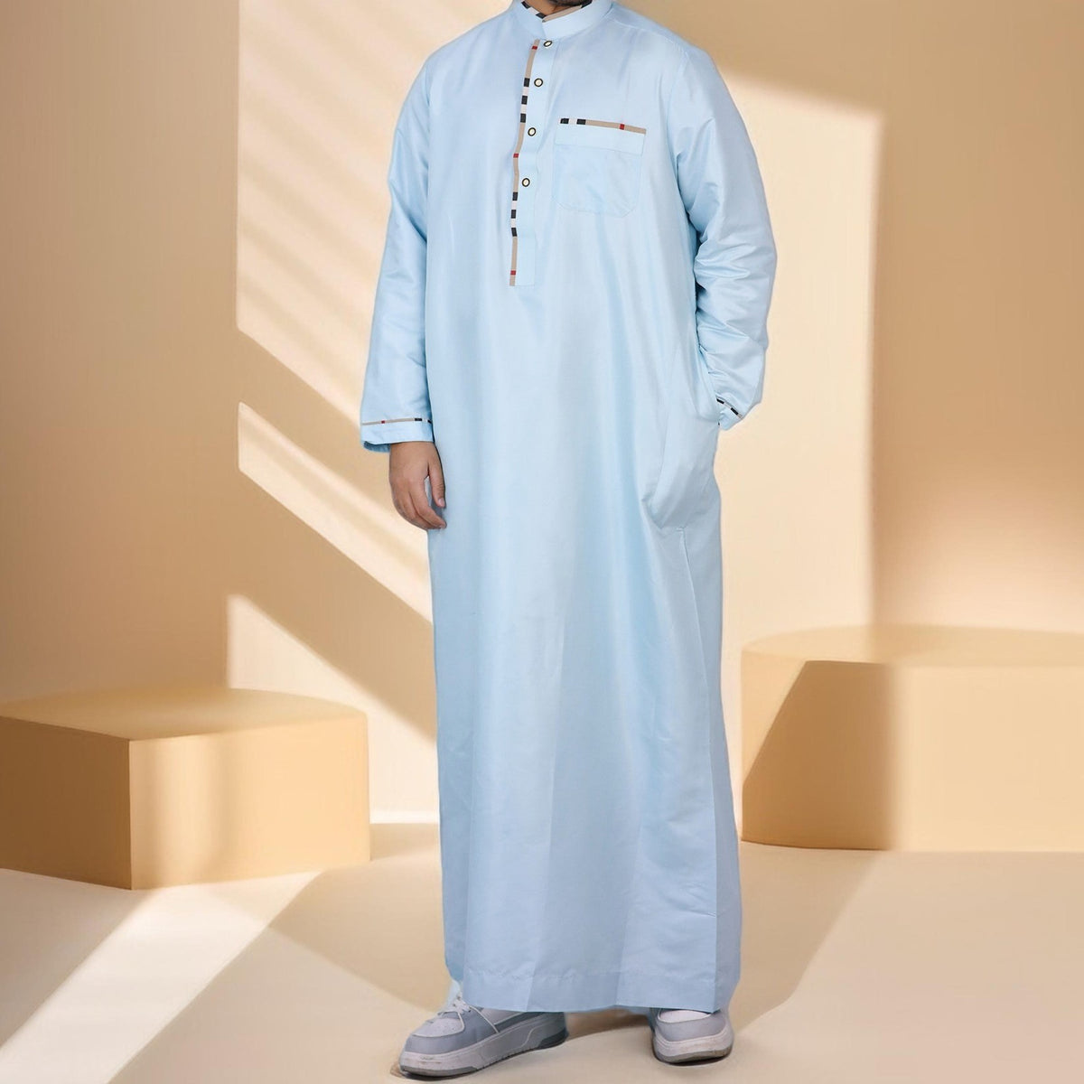 Classic Men's kandura with contrast piping - Try Modest Limited