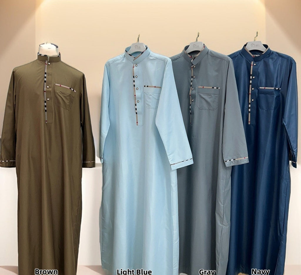 Classic Men's kandura with contrast piping - Try Modest Limited