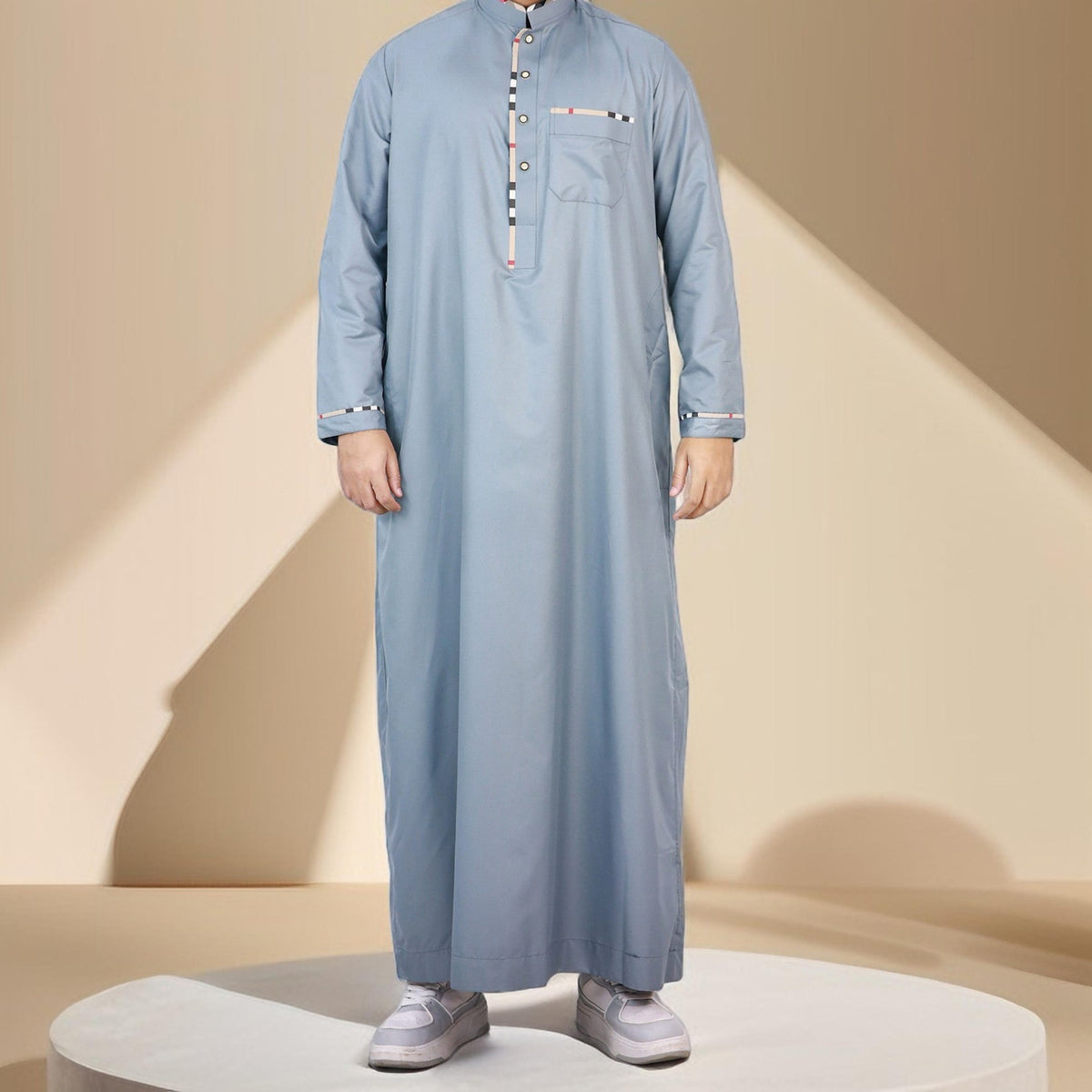 Classic Men's kandura with contrast piping - Try Modest Limited