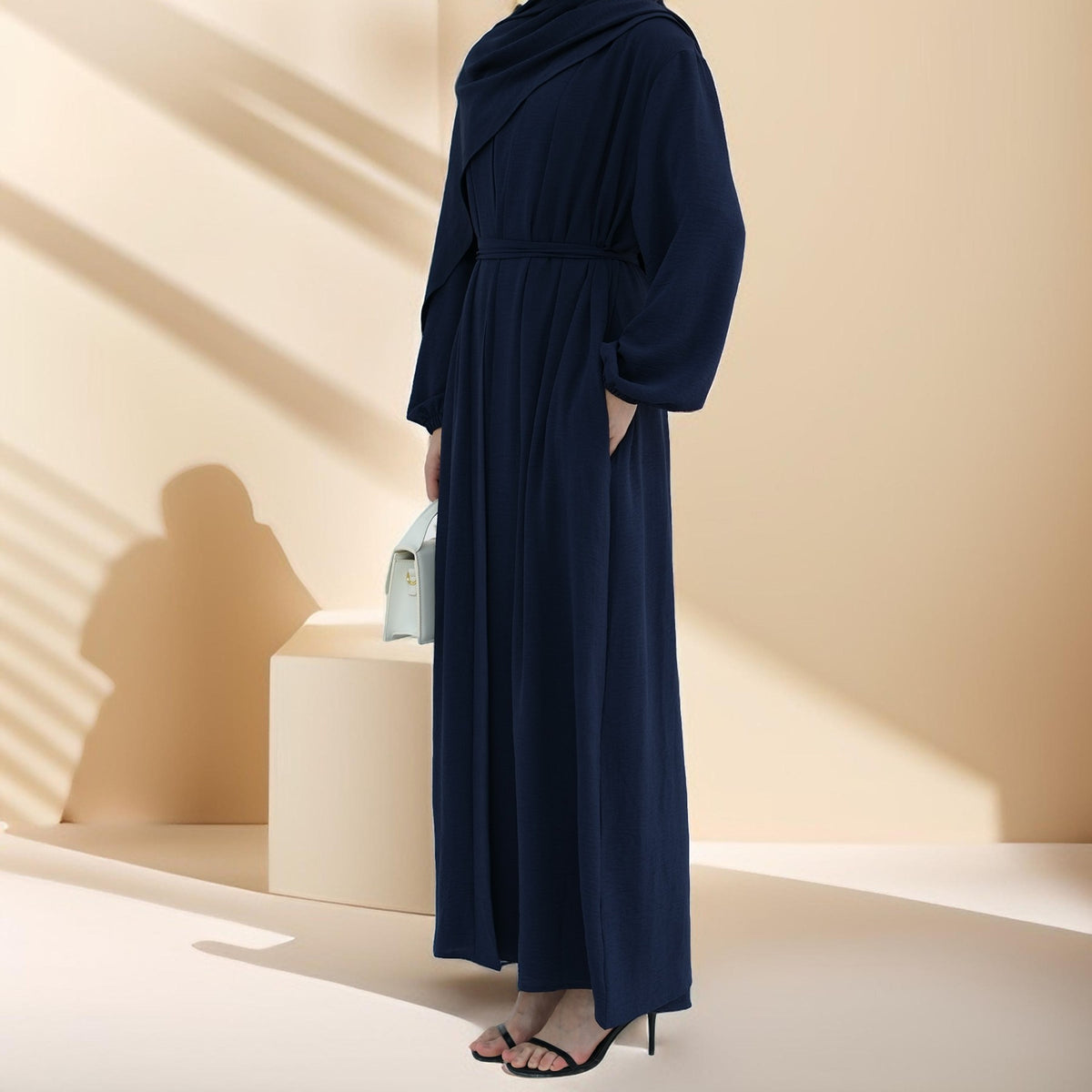 Classic Solid Color Abaya with Hijab Set (3pcs) - Try Modest Limited