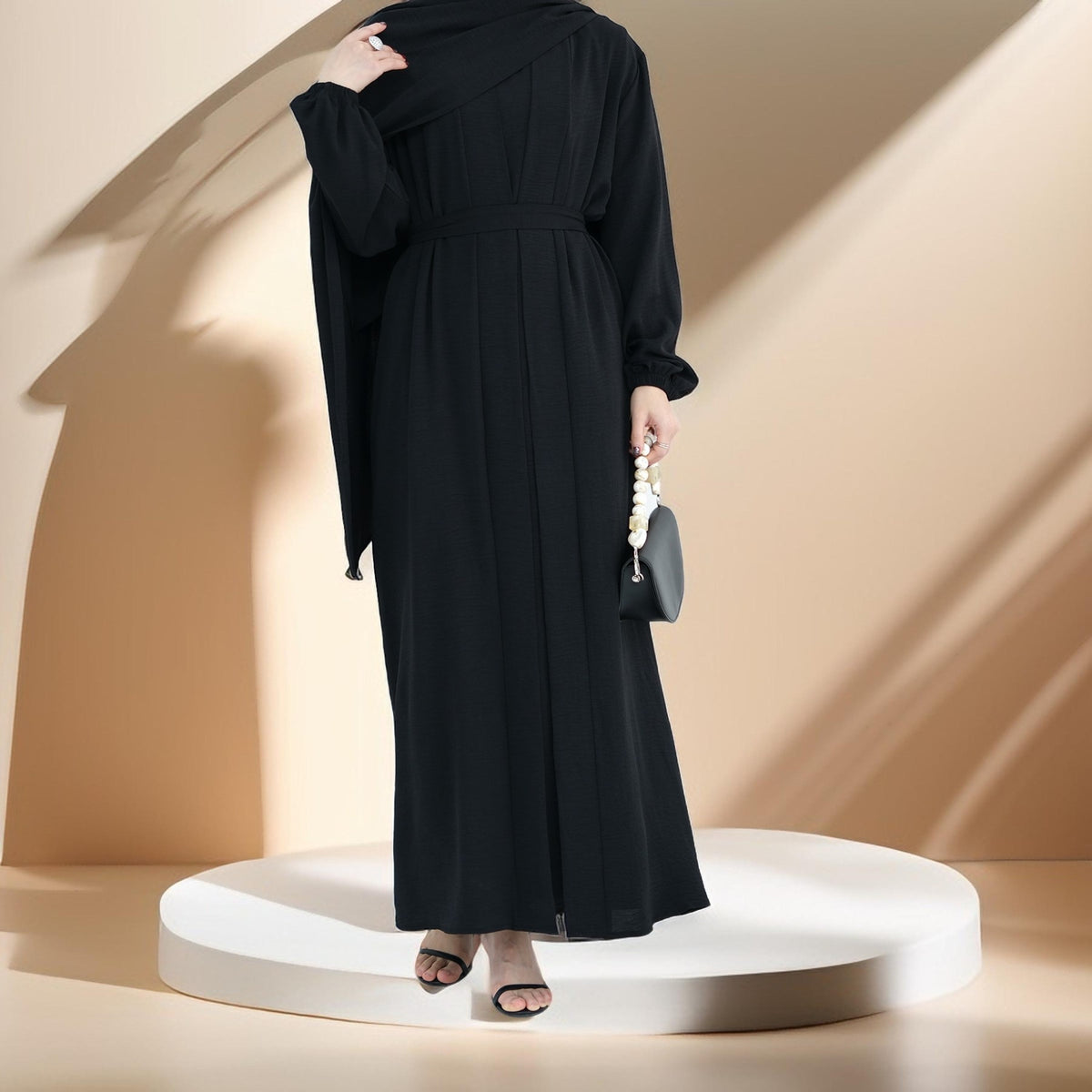 Classic Solid Color Abaya with Hijab Set (3pcs) - Try Modest Limited