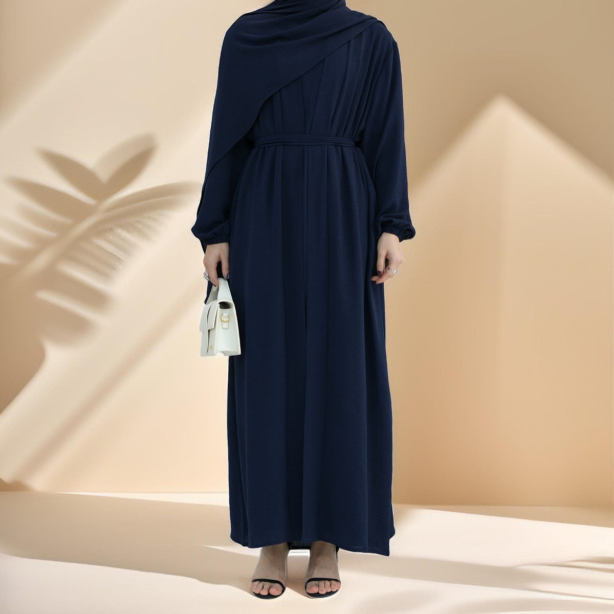 Classic Solid Color Abaya with Hijab Set (3pcs) - Try Modest Limited