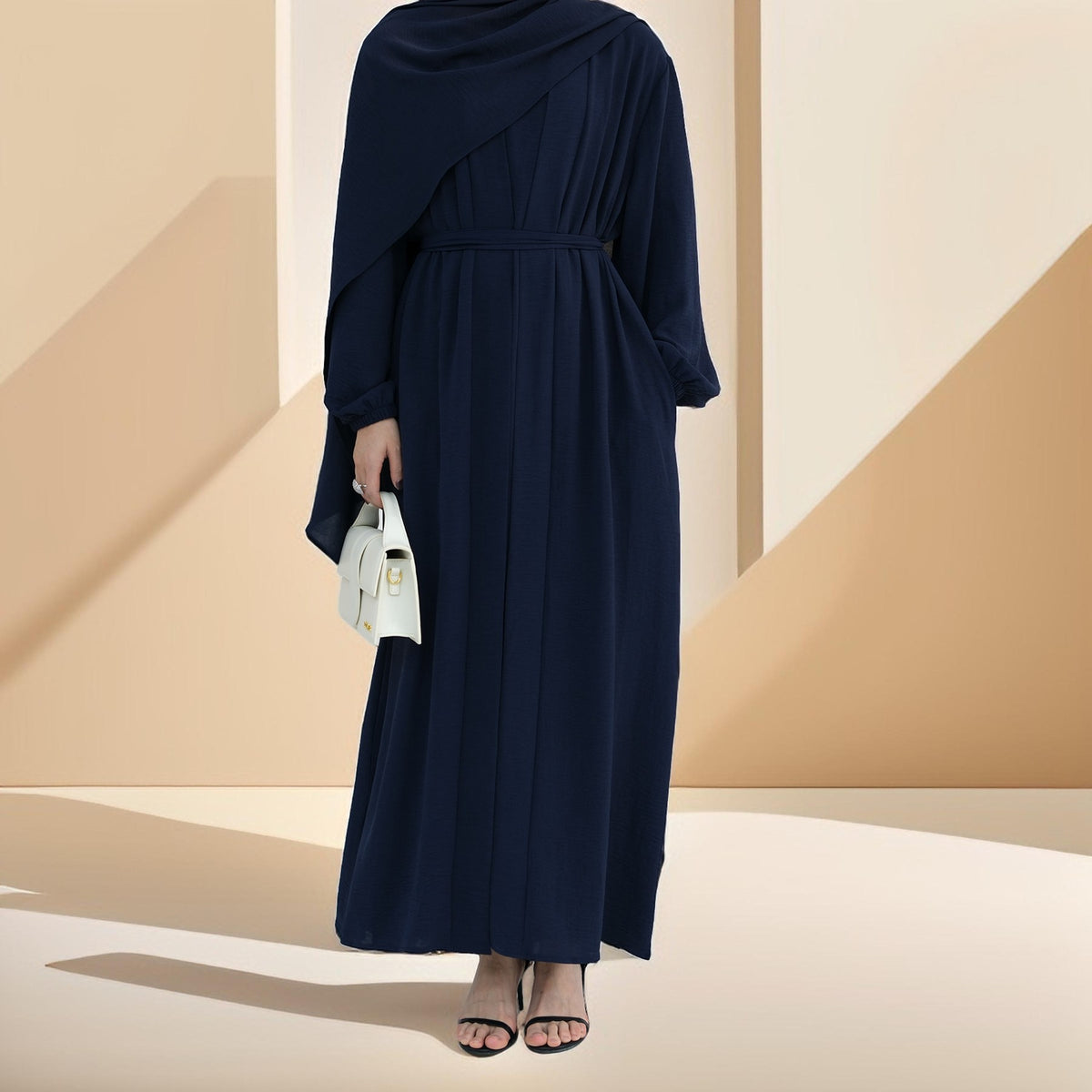 Classic Solid Color Abaya with Hijab Set (3pcs) - Try Modest Limited