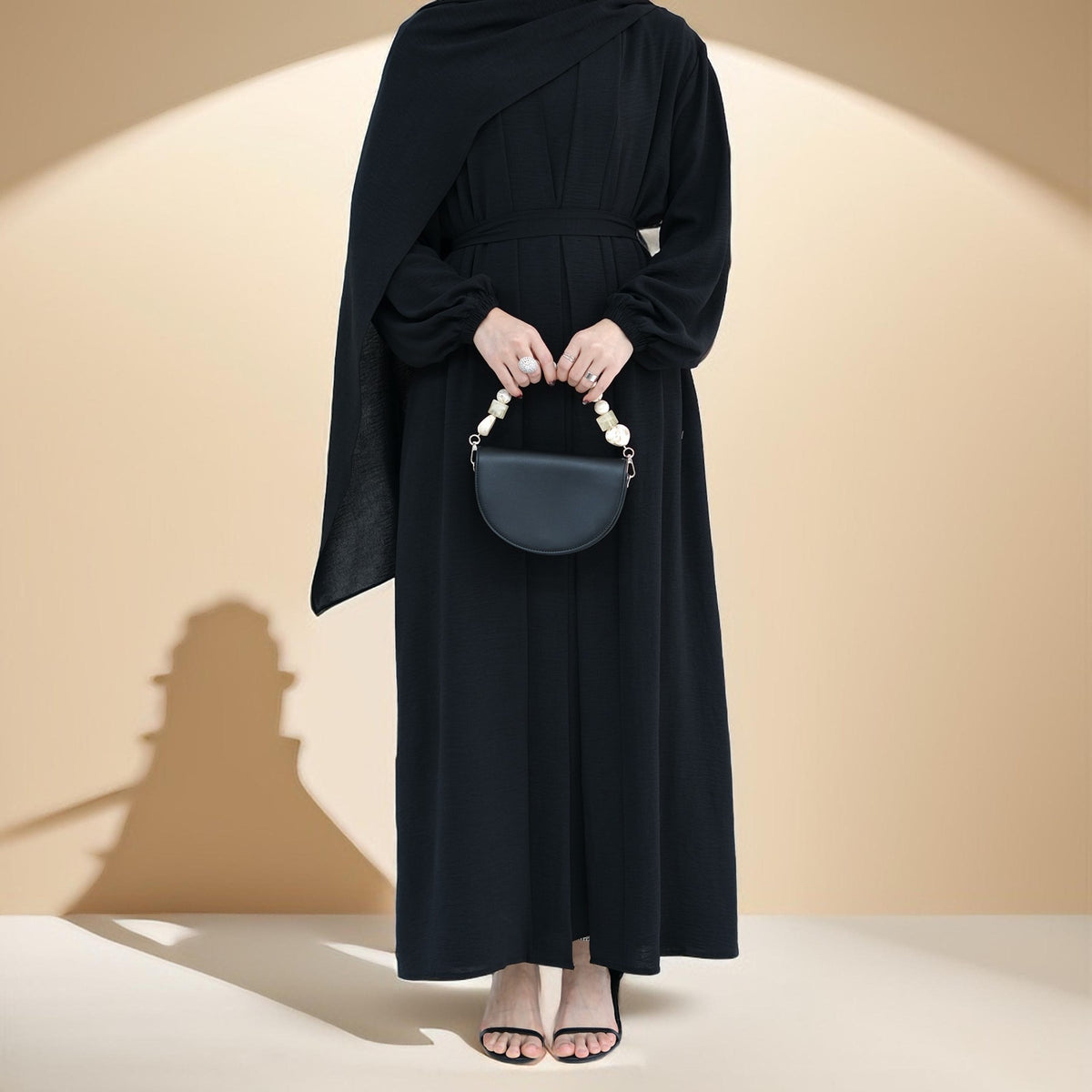 Classic Solid Color Abaya with Hijab Set (3pcs) - Try Modest Limited