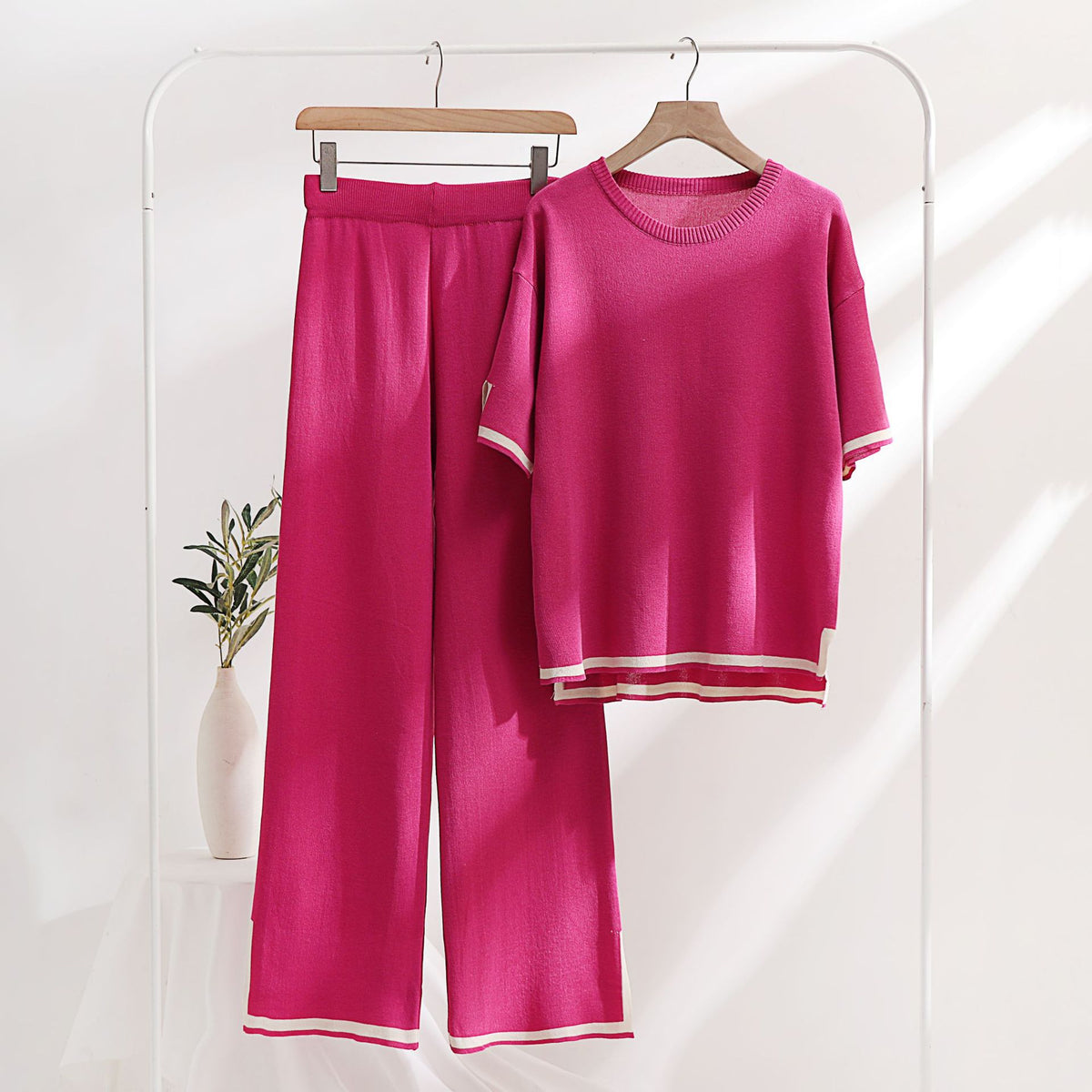 Classic Style Ice Silk Knitting Suit Two-piece Set - Try Modest Limited