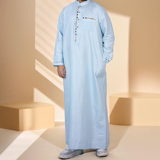 Classic Men's kandura with contrast piping - Try Modest Limited 