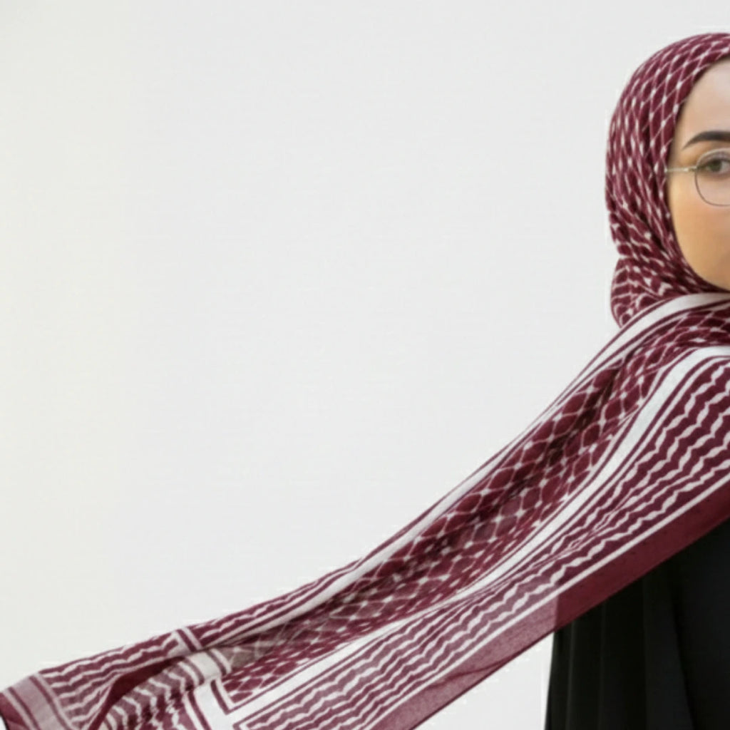 Kefiah classica in modal stampato color marrone
