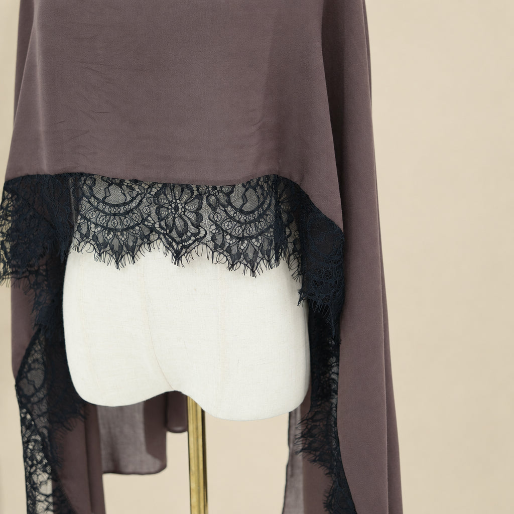Schwarzer Schleier aus Modal-Spitze Hijab