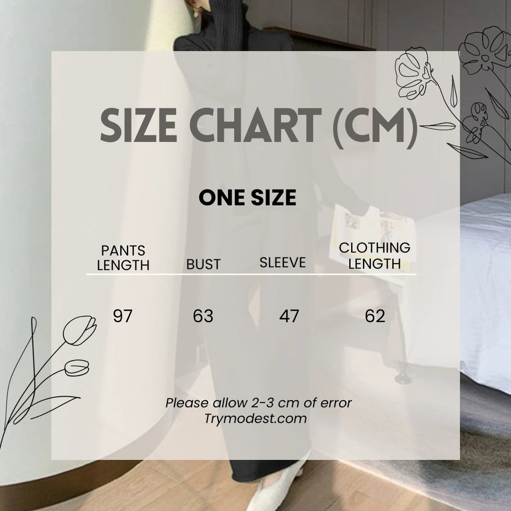 Comfy and Stylish Turtleneck and Wide-Leg Pants Set - Try Modest Limited