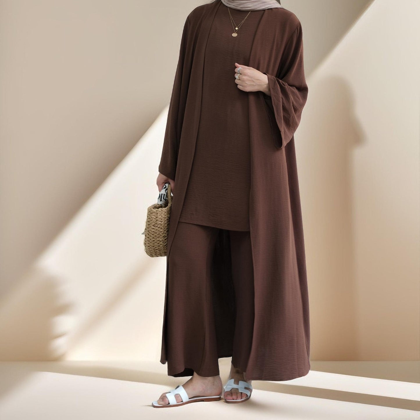 Ensemble d'abaya de 3 pièces Cover-Up confortable