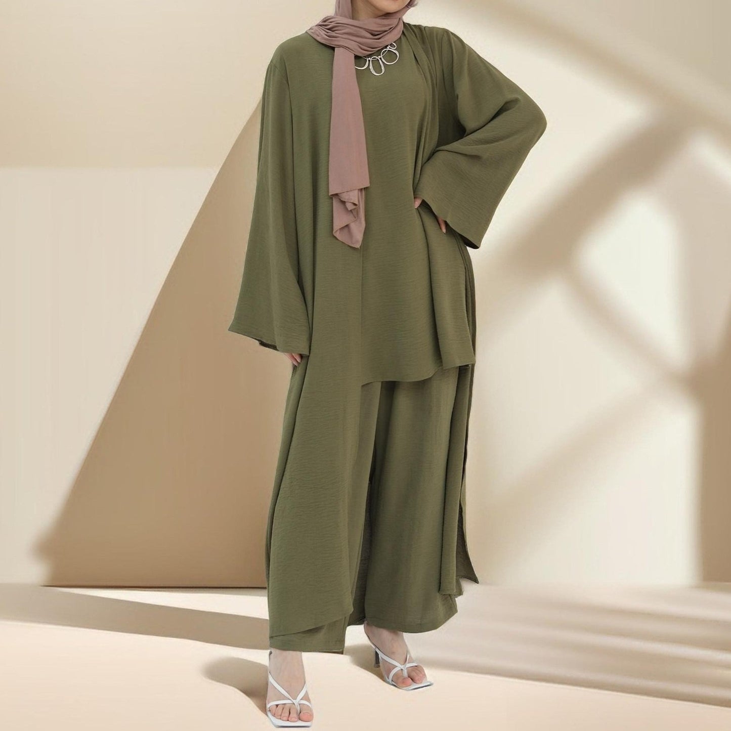 Bekväm täckning 3 PC Abaya Set