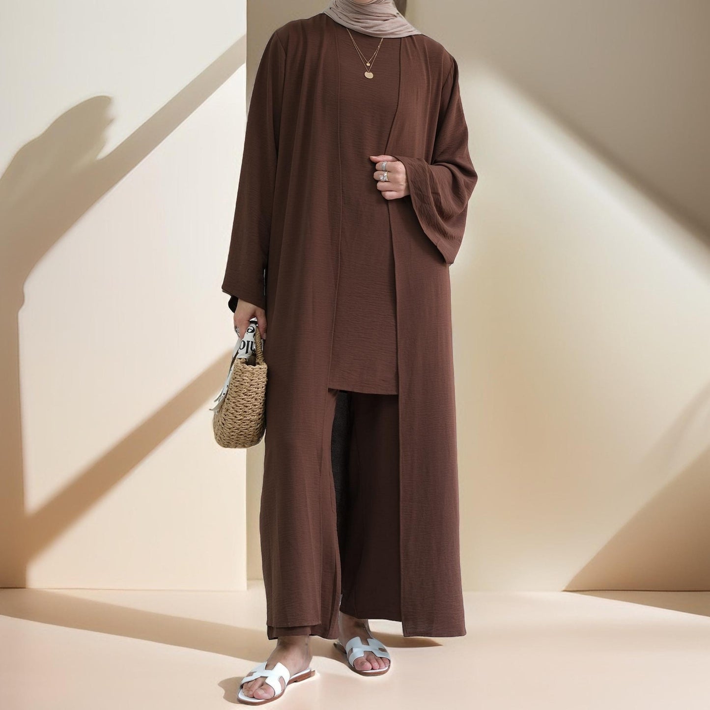 Ensemble d'abaya de 3 pièces Cover-Up confortable