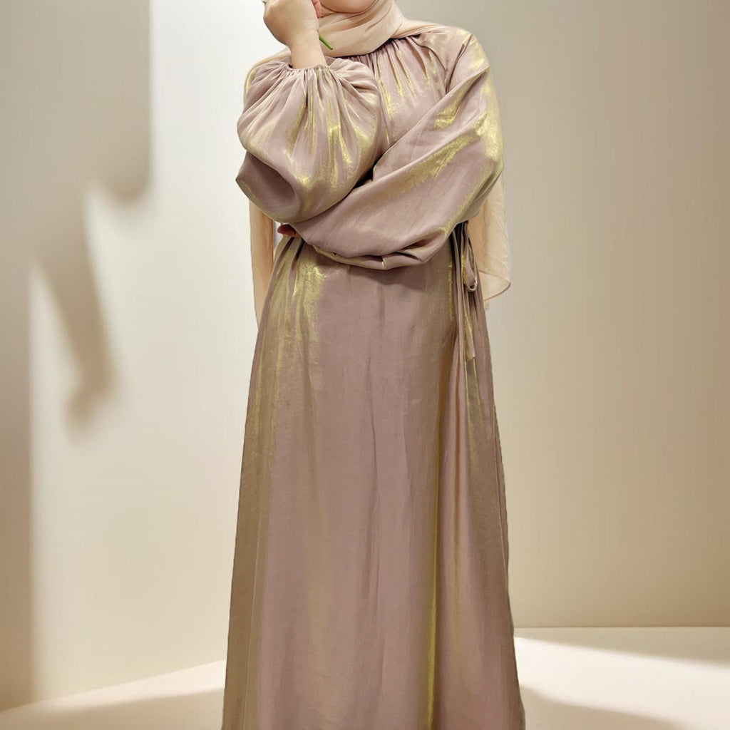 Cuff Sleeve Soft shiny stylish Abaya for women - Try Modest Limited
