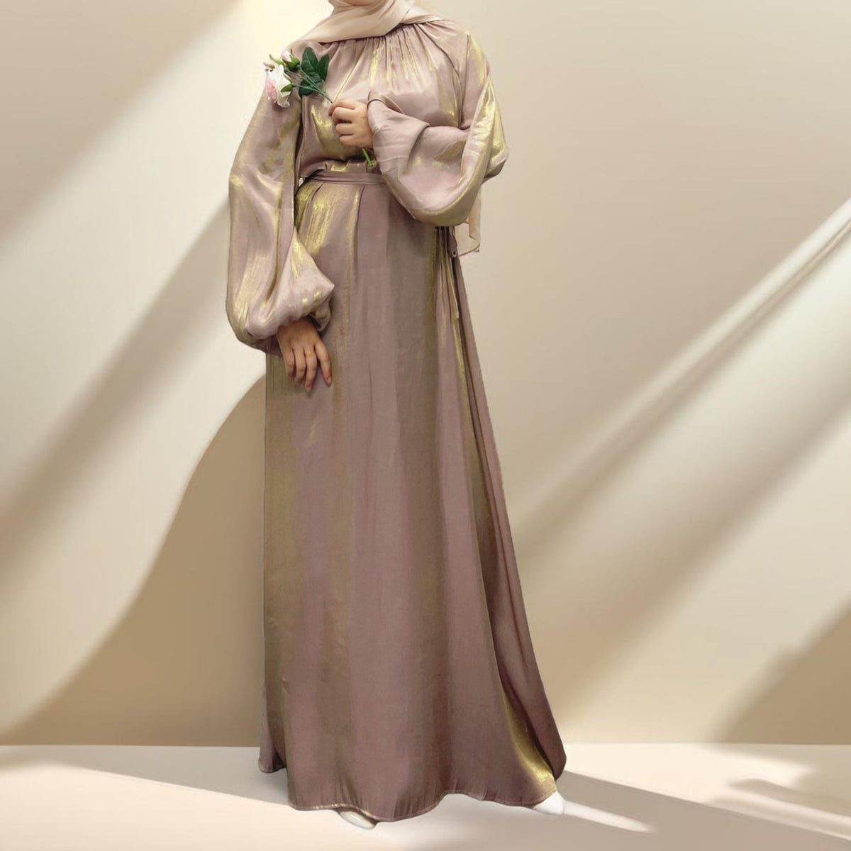 Cuff Sleeve Soft shiny stylish Abaya for women - Try Modest Limited