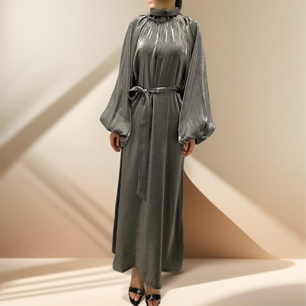 Cuff Sleeve Soft shiny stylish Abaya for women - Try Modest Limited