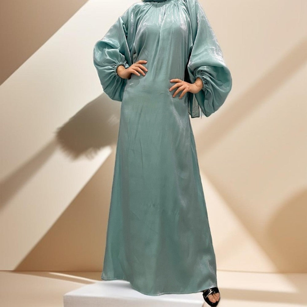 Cuff Sleeve Soft shiny stylish Abaya for women - Try Modest Limited