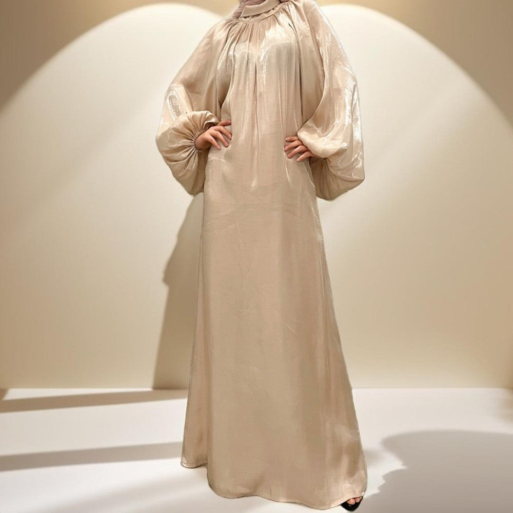 Cuff Sleeve Soft shiny stylish Abaya for women - Try Modest Limited