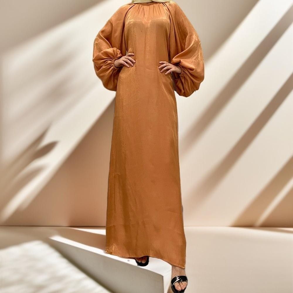 Cuff Sleeve Soft shiny stylish Abaya for women - Try Modest Limited