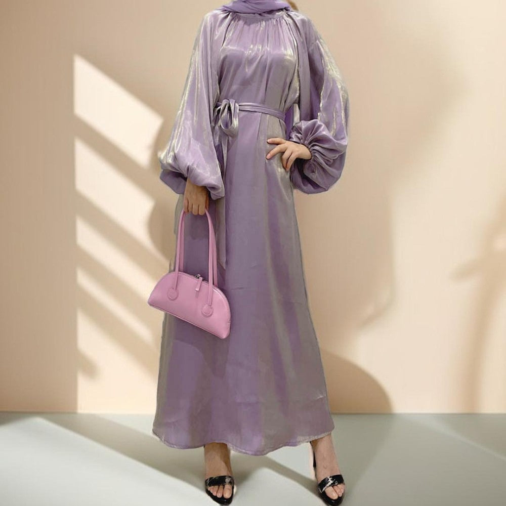 Cuff Sleeve Soft shiny stylish Abaya for women - Try Modest Limited