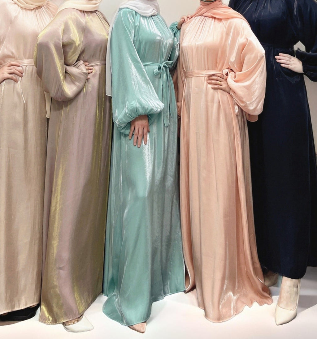 Cuff Sleeve Soft shiny stylish Abaya for women - Try Modest Limited