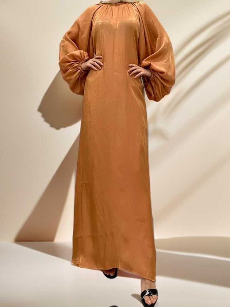 Cuff Sleeve Soft shiny stylish Abaya for women - Try Modest Limited
