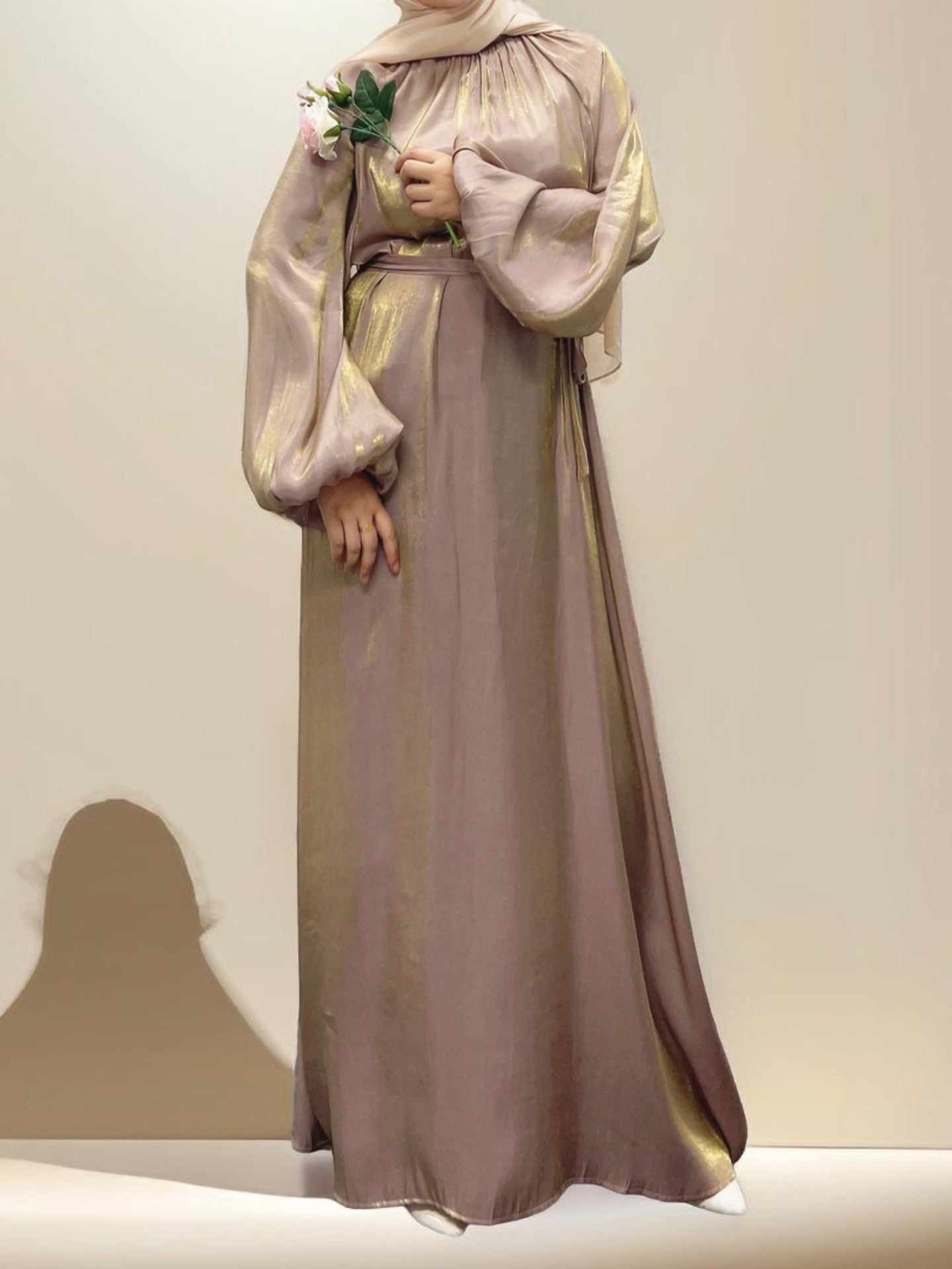 Cuff Sleeve Soft shiny stylish Abaya for women - Try Modest Limited 