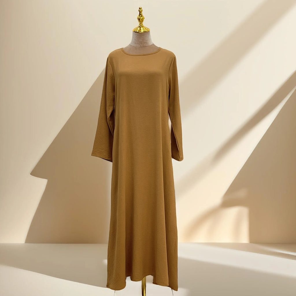 Dalia loose slip dress with pockets and long sleeve - Try Modest Limited