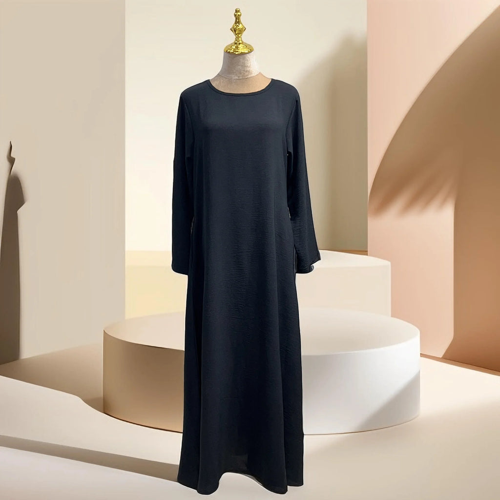 Dalia loose slip dress with pockets and long sleeve - Try Modest Limited