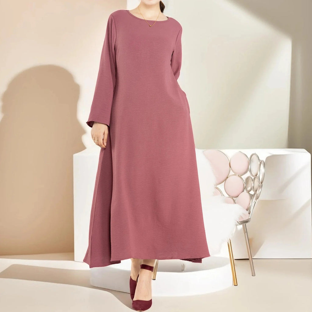 Dalia loose slip dress with pockets and long sleeve - Try Modest Limited